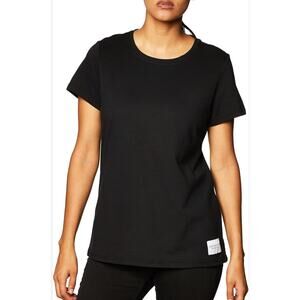 Calvin Klein Women's Basic Tee Shirt Performance Black/White Size Large